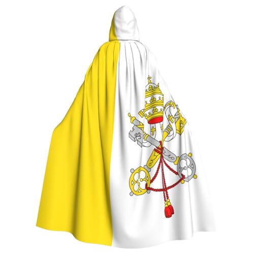 BROLEO Umhang mit Kapuze für Erwachsene, Motiv: Vatikan-Flagge, für Kostümpartys und Themenveranstaltungen BROLEO Umhang mit Kapuze für Erwachsene, Motiv: Vatikan-Flagge, für Kostümpartys und Themenveranstaltungen von BROLEO