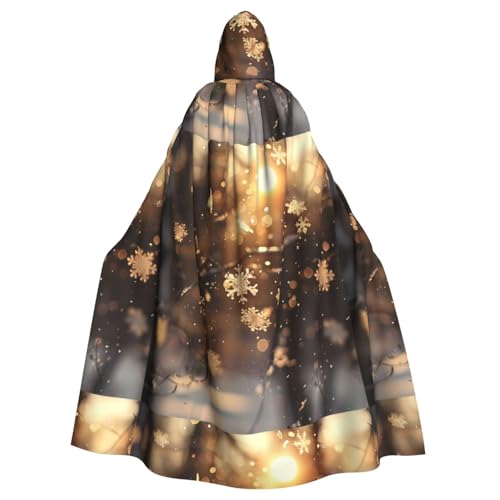 BROLEO Umhang mit Kapuze für Erwachsene, Motiv: fallende Schneeflocken, kein Reißverschluss, bequem für Kostümpartys von BROLEO