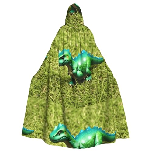 BROLEO Umhang mit Kapuze für Erwachsene, Motiv: kleiner Dinosaurier in grünem Gras, kein Reißverschluss, bequem für Kostümpartys BROLEO Umhang mit Kapuze für Erwachsene, Motiv: kleiner Dinosaurier in grünem Gras, kein Reißverschluss, bequem für Kostümpartys von BROLEO