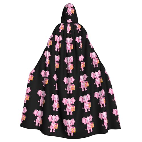 BROLEO Umhang mit Kapuze für Erwachsene, Motiv: kleiner rosa Elefant, kein Reißverschluss, bequem für Kostümpartys BROLEO Umhang mit Kapuze für Erwachsene, Motiv: kleiner rosa Elefant, kein Reißverschluss, bequem für Kostümpartys von BROLEO