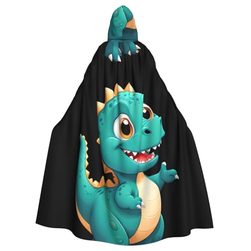BROLEO Umhang mit Kapuze für Erwachsene, Motiv: stolzer kleiner Dinosaurier-Druck, kein Reißverschluss, bequem für Kostümpartys von BROLEO