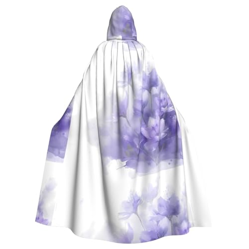 BROLEO Umhang mit Kapuze für Erwachsene, für Halloween, für Damen und Herren, Weiß / Violett von BROLEO