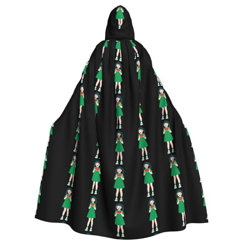 BROLEO Umhang mit Kapuze für kleine Mädchen mit Wassermelonen-Aufdruck, kein Reißverschluss, bequem für Kostümpartys von BROLEO