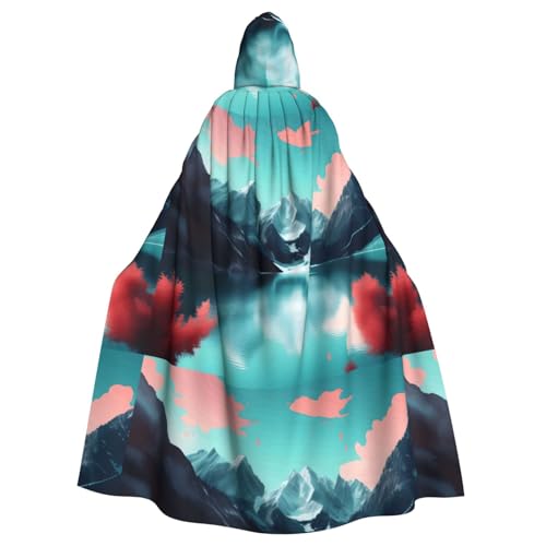 BROLEO Umhang mit Kapuze und Berg- und See-Druck, für Erwachsene, kein Reißverschluss, bequem für Kostümpartys BROLEO Umhang mit Kapuze und Berg- und See-Druck, für Erwachsene, kein Reißverschluss, bequem für Kostümpartys von BROLEO