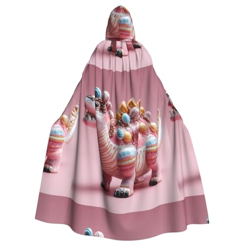 BROLEO Umhang mit Kapuze und Dinosaurier-Motiv, für Erwachsene, ohne Reißverschluss, bequem für Kostümpartys von BROLEO