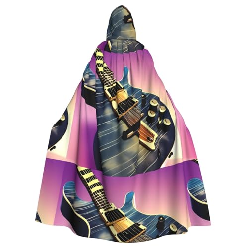 BROLEO Umhang mit Kapuze und Musikgitarre für Halloween, Erwachsene, ohne Reißverschluss, bequem für Kostümpartys BROLEO Umhang mit Kapuze und Musikgitarre für Halloween, Erwachsene, ohne Reißverschluss, bequem für Kostümpartys von BROLEO