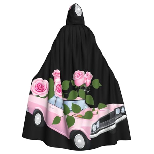 BROLEO Umhang mit Kapuze und Rosenblüte, für Halloween, Erwachsene, ohne Reißverschluss, bequem für Kostümpartys von BROLEO
