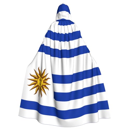 BROLEO Umhang mit Uruguay-Flagge für Erwachsene, mit Kapuze, kein Reißverschluss, bequem für Kostümpartys von BROLEO