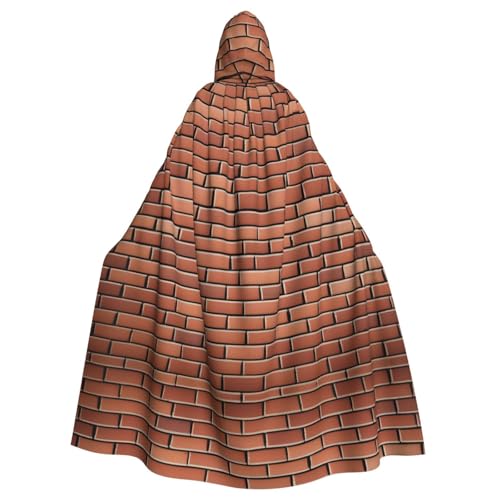 BROLEO Umhang mit Ziegelmauer-Druck, Halloween, Erwachsenen-Kapuzenumhang für Kostümpartys und Themenveranstaltungen BROLEO Umhang mit Ziegelmauer-Druck, Halloween, Erwachsenen-Kapuzenumhang für Kostümpartys und Themenveranstaltungen von BROLEO