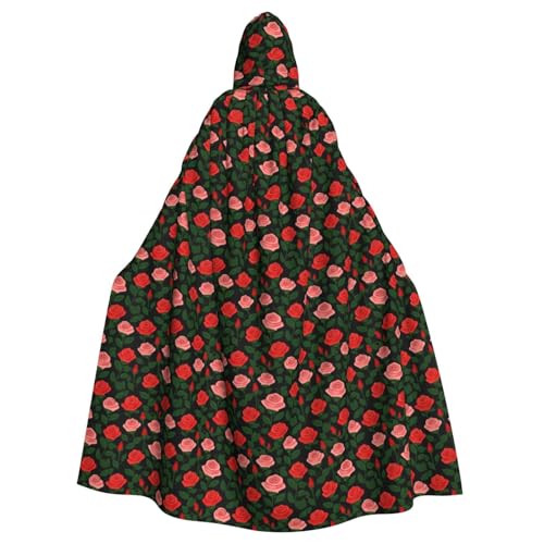 BROLEO Umhang mit rosa Rosen für Halloween, Erwachsene, mit Kapuze, für Kostümpartys und Themenveranstaltungen BROLEO Umhang mit rosa Rosen für Halloween, Erwachsene, mit Kapuze, für Kostümpartys und Themenveranstaltungen von BROLEO