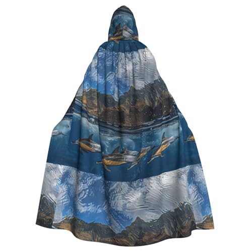 BROLEO Unterwasser-Spiel-Druck, Halloween, Erwachsenen-Kapuzenumhang, Herren- und Damenbekleidung, Mantel, Rollenspiel von BROLEO