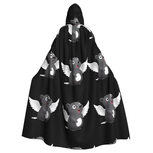 BROLEO Verspielter Umhang mit Engel-Ratten-Aufdruck, Halloween, Erwachsenen-Kapuzenumhang, ohne Reißverschluss, bequem für Kostümpartys BROLEO Verspielter Umhang mit Engel-Ratten-Aufdruck, Halloween, Erwachsenen-Kapuzenumhang, ohne Reißverschluss, bequem für Kostümpartys von BROLEO