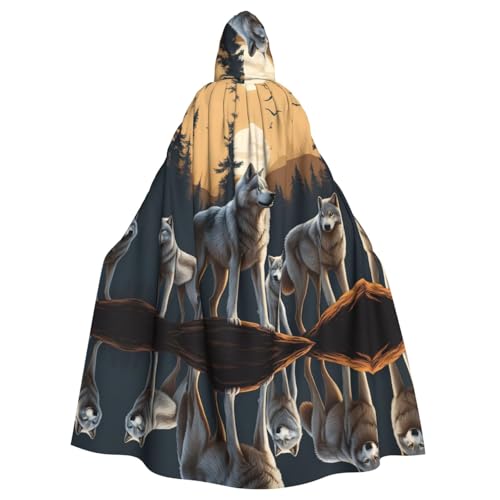 BROLEO Wolfs Prints Halloween-Umhang mit Kapuze für Erwachsene, für Kostümpartys und Themenveranstaltungen BROLEO Wolfs Prints Halloween-Umhang mit Kapuze für Erwachsene, für Kostümpartys und Themenveranstaltungen von BROLEO