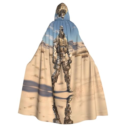 BROLEO Wüsten-Camouflage-Druck, Halloween-Umhang mit Kapuze, für Kostümpartys und Themenveranstaltungen BROLEO Wüsten-Camouflage-Druck, Halloween-Umhang mit Kapuze, für Kostümpartys und Themenveranstaltungen von BROLEO