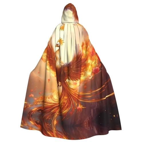 BROLEO Wunderschöner Phoenix-Aufdruck, Halloween-Umhang mit Kapuze für Erwachsene, für Kostümpartys und Themenveranstaltungen BROLEO Wunderschöner Phoenix-Aufdruck, Halloween-Umhang mit Kapuze für Erwachsene, für Kostümpartys und Themenveranstaltungen von BROLEO