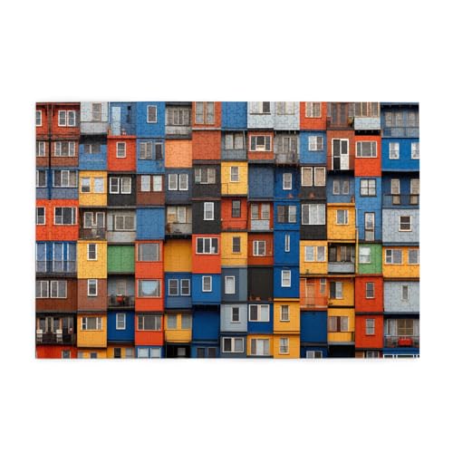 Jigsaw Puzzles1000 Teile BROLEO Container House Printing Pädagogische Intellektuelle Holzpuzzles Lustige Puzzles Stressabbau Puzzles von BROLEO