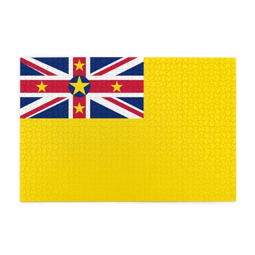 Jigsaw Puzzles1000 Teile BROLEO Flagge von Niue Printing Pädagogische Intellektuelle Holzpuzzles Lustige Puzzles Stressabbau Puzzles von BROLEO