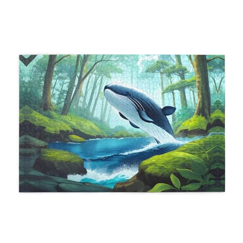 Jigsaw Puzzles1000 Teile BROLEO Wal Schwimmen im Wald Druck Pädagogische Intellektuelle Holzpuzzles Lustige Puzzles Stressabbau Puzzles Jigsaw Puzzles1000 Teile BROLEO Wal Schwimmen im Wald Druck Pädagogische Intellektuelle Holzpuzzles Lustige Puzzles Stressabbau Puzzles von BROLEO