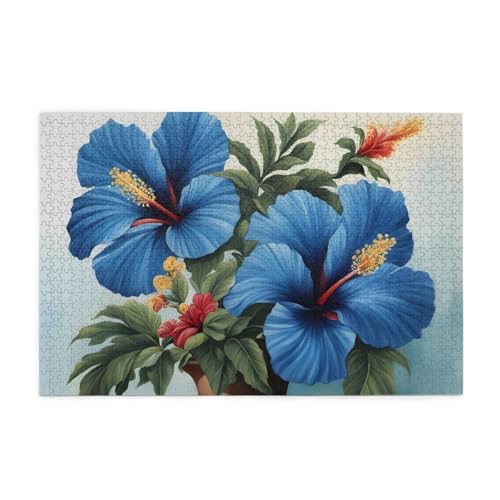 Puzzles1000 Teile BROLEO Blauer Hibiskus Druck Pädagogische Intellektuelle Holzpuzzles Lustige Puzzles Stressabbau Puzzles Puzzles1000 Teile BROLEO Blauer Hibiskus Druck Pädagogische Intellektuelle Holzpuzzles Lustige Puzzles Stressabbau Puzzles von BROLEO