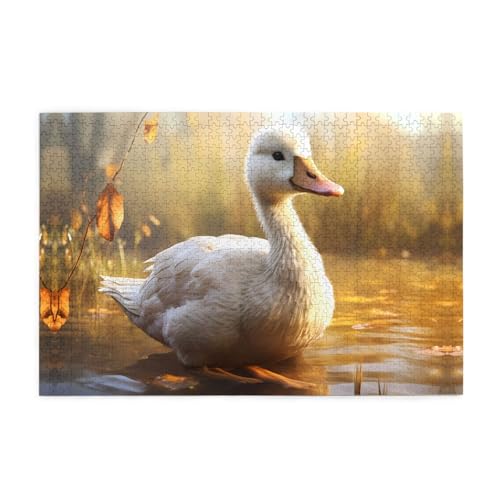 Puzzles1000 Teile BROLEO Cute Goose Printing Educational Intellectual Wooden Puzzles, Fun Puzzles, Stress Relieving Puzzles von BROLEO