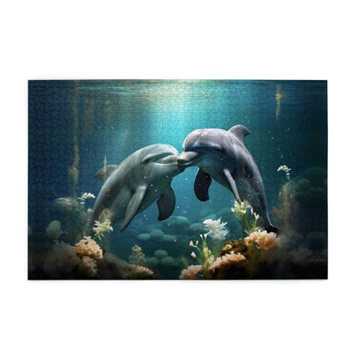 Puzzles1000 Teile BROLEO Delfine in Love Printing Educational Intellectual Wooden Puzzles, Fun Puzzles, Stress Relieving Puzzles Puzzles1000 Teile BROLEO Delfine in Love Printing Educational Intellectual Wooden Puzzles, Fun Puzzles, Stress Relieving Puzzles von BROLEO