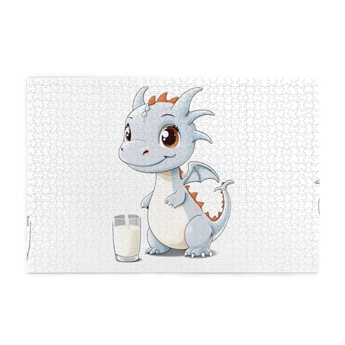 Puzzles1000 Teile BROLEO Ein kleiner Milchdrache, der Milchdruck stiehlt, pädagogische intellektuelle Holzpuzzles, lustige Puzzles, Stressabbau-Puzzles von BROLEO