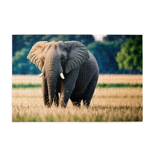 Puzzles1000 Teile BROLEO Elefant im Grasland Druck Pädagogische Intellektuelle Holzpuzzles Lustige Puzzles Stressabbau Puzzles Puzzles1000 Teile BROLEO Elefant im Grasland Druck Pädagogische Intellektuelle Holzpuzzles Lustige Puzzles Stressabbau Puzzles von BROLEO
