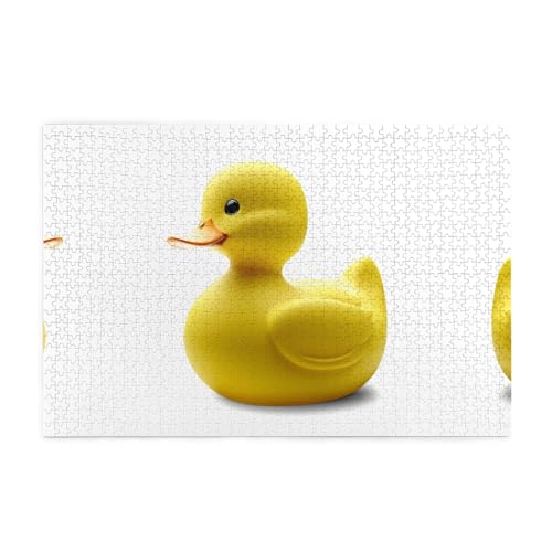 Puzzles1000 Teile BROLEO Flache Maul Kleine Gelbe Ente Druck Pädagogische Intellektuelle Holzpuzzles Lustige Puzzles Stressabbau Puzzles von BROLEO