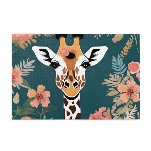 Puzzles1000 Teile BROLEO Giraffe mit Blumendruck, pädagogische intellektuelle Holzpuzzles, lustige Puzzles, Stressabbau-Puzzles Puzzles1000 Teile BROLEO Giraffe mit Blumendruck, pädagogische intellektuelle Holzpuzzles, lustige Puzzles, Stressabbau-Puzzles von BROLEO