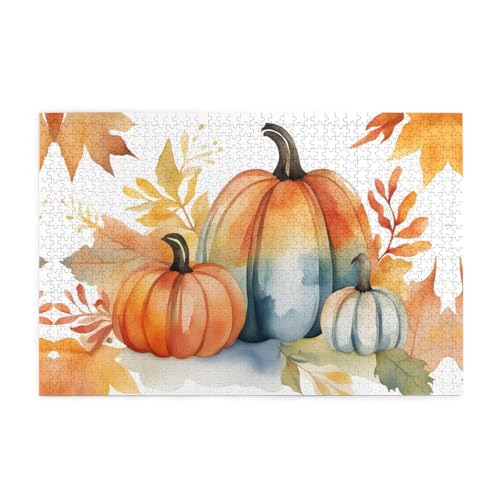 Puzzles1000 Teile BROLEO Herbst Aquarell Kürbisse Druck Pädagogische Intellektuelle Holzpuzzles, lustige Puzzles, Stressabbau Puzzles Puzzles1000 Teile BROLEO Herbst Aquarell Kürbisse Druck Pädagogische Intellektuelle Holzpuzzles, lustige Puzzles, Stressabbau Puzzles von BROLEO