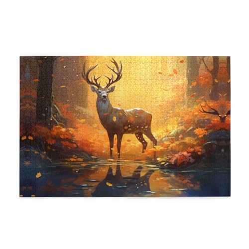 Puzzles1000 Teile BROLEO Hirsch Kunst Druck Pädagogische Intellektuelle Holzpuzzles Lustige Puzzles Stressabbau Puzzles Puzzles1000 Teile BROLEO Hirsch Kunst Druck Pädagogische Intellektuelle Holzpuzzles Lustige Puzzles Stressabbau Puzzles von BROLEO