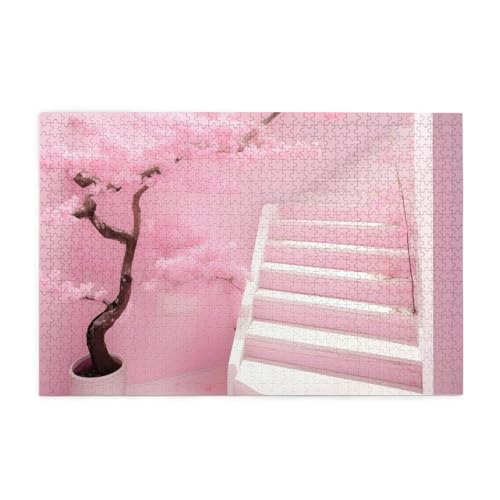 Puzzles1000 Teile BROLEO Kirschblüte Weiß Treppe Druck Pädagogische Intellektuelle Holzpuzzles Lustige Puzzles Stressabbau Puzzles Puzzles1000 Teile BROLEO Kirschblüte Weiß Treppe Druck Pädagogische Intellektuelle Holzpuzzles Lustige Puzzles Stressabbau Puzzles von BROLEO