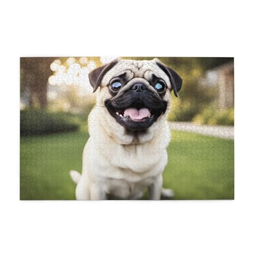 Puzzles1000 Teile BROLEO Lustige Glücklicher Mops Hund Drucken Pädagogische Intellektuelle Holzpuzzles Lustige Puzzles Stressabbau Puzzles Puzzles1000 Teile BROLEO Lustige Glücklicher Mops Hund Drucken Pädagogische Intellektuelle Holzpuzzles Lustige Puzzles Stressabbau Puzzles von BROLEO