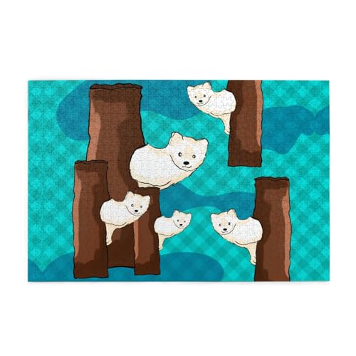 Puzzles1000 Teile BROLEO Niedlicher kleiner Waschbär Druck Pädagogische Intellektuelle Holzpuzzles Lustige Puzzles Stressabbau Puzzles von BROLEO