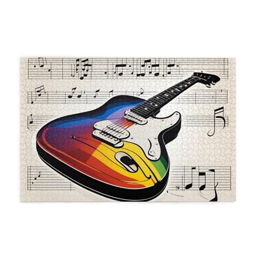 Puzzles1000 Teile BROLEO Note Gitarre Druck Pädagogische Intellektuelle Holzpuzzles Lustige Puzzles Stressabbau Puzzles Puzzles1000 Teile BROLEO Note Gitarre Druck Pädagogische Intellektuelle Holzpuzzles Lustige Puzzles Stressabbau Puzzles von BROLEO