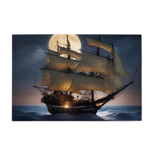 Puzzles1000 Teile BROLEO Piraten Segelboot Vollmond Druck Pädagogische Intellektuelle Holzpuzzles Lustige Puzzles Stressabbau Puzzles Puzzles1000 Teile BROLEO Piraten Segelboot Vollmond Druck Pädagogische Intellektuelle Holzpuzzles Lustige Puzzles Stressabbau Puzzles von BROLEO