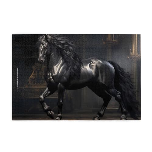 Puzzles1000 Teile BROLEO Schwarz Hübsches Pferd Druck Pädagogische Intellektuelle Holzpuzzles Lustige Puzzles Stressabbau Puzzles Puzzles1000 Teile BROLEO Schwarz Hübsches Pferd Druck Pädagogische Intellektuelle Holzpuzzles Lustige Puzzles Stressabbau Puzzles von BROLEO