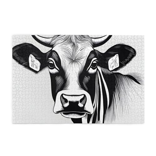 Puzzles1000 Teile BROLEO Schwarz Weiß Kuh Druck Pädagogische Intellektuelle Holzpuzzles Lustige Puzzles Stressabbau Puzzles Puzzles1000 Teile BROLEO Schwarz Weiß Kuh Druck Pädagogische Intellektuelle Holzpuzzles Lustige Puzzles Stressabbau Puzzles von BROLEO