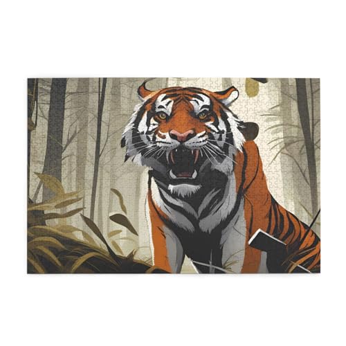 Puzzles1000 Teile BROLEO Serious Tiger-Druck Pädagogische Intellektuelle Holzpuzzles, lustige Puzzles, Stressabbau-Puzzles Puzzles1000 Teile BROLEO Serious Tiger-Druck Pädagogische Intellektuelle Holzpuzzles, lustige Puzzles, Stressabbau-Puzzles von BROLEO