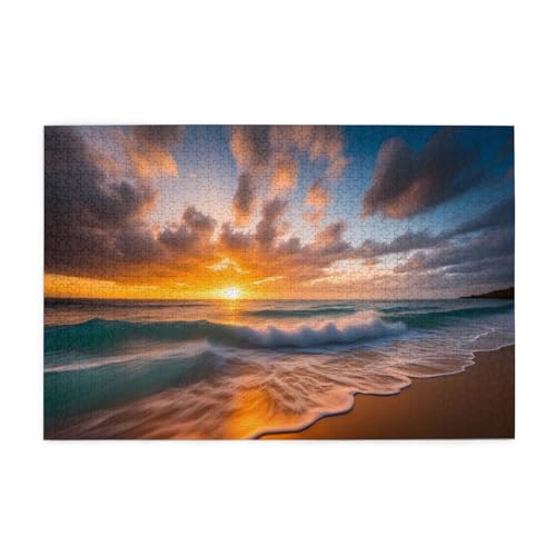 Puzzles1000 Teile BROLEO Strand Maui Hawaii Sonnenuntergang Meer Wellen Wolken Drucken Pädagogische Intellektuelle Holzpuzzles Lustige Puzzles Stressabbau Puzzles Puzzles1000 Teile BROLEO Strand Maui Hawaii Sonnenuntergang Meer Wellen Wolken Drucken Pädagogische Intellektuelle Holzpuzzles Lustige Puzzles Stressabbau Puzzles von BROLEO