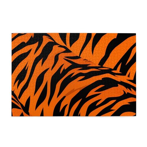 Puzzles1000 Teile BROLEO Tigerstreifen orange Druck pädagogische intellektuelle Holzpuzzles lustige Puzzles Stressabbau Puzzles von BROLEO