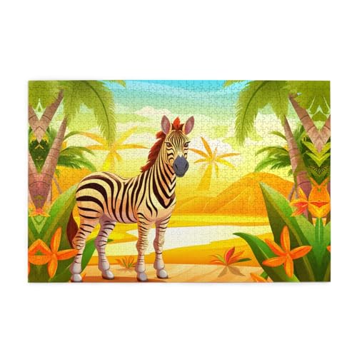Puzzles1000 Teile BROLEO Tropischer Zebradruck Pädagogische Intellektuelle Holzpuzzles Lustige Puzzles Stressabbau Puzzles Puzzles1000 Teile BROLEO Tropischer Zebradruck Pädagogische Intellektuelle Holzpuzzles Lustige Puzzles Stressabbau Puzzles von BROLEO