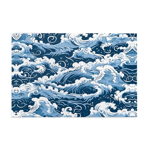 Puzzles1000 Teile BROLEO Undulate Printing Pädagogische Intellektuelle Holzpuzzles Lustige Puzzles Stressabbau Puzzles von BROLEO