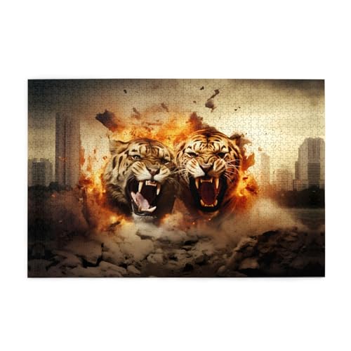 Puzzles1000 Teile BROLEO Zwei Tiger auf Feuer Druck Pädagogische Intellektuelle Holzpuzzles Lustige Puzzles Stressabbau Puzzles Puzzles1000 Teile BROLEO Zwei Tiger auf Feuer Druck Pädagogische Intellektuelle Holzpuzzles Lustige Puzzles Stressabbau Puzzles von BROLEO