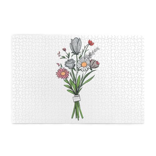 Puzzles1000 Teile BROLEO geben Ihnen einen Blumenstrauß Druck pädagogische intellektuelle Holzpuzzles, lustige Puzzles, Stressabbau-Puzzles von BROLEO