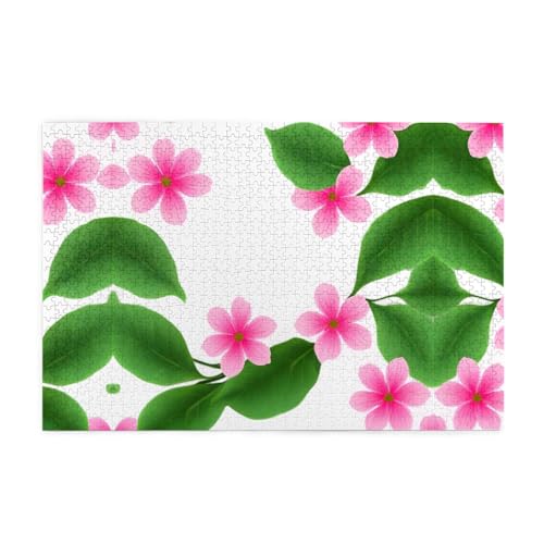Puzzles1000 Teile BROLEO grüne Blätter und kleine rosa Blumen drucken pädagogische intellektuelle Holzpuzzles, lustige Puzzles, Stressabbau-Puzzles Puzzles1000 Teile BROLEO grüne Blätter und kleine rosa Blumen drucken pädagogische intellektuelle Holzpuzzles, lustige Puzzles, Stressabbau-Puzzles von BROLEO