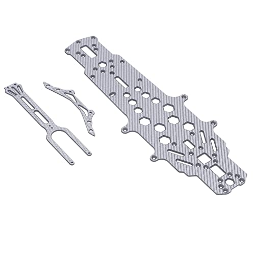 RC Fahrwerk Unterplatte, RC Fahrgestell Hochflexibel für RC Drift Auto im Maßstab 1/10 (SILVER) von BROLEO