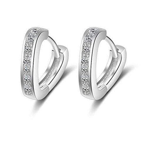 BROWOL Damen Ohrschmuck Elegant Ohrringe V-Förmige Herzförmigen Strass Ohrringe Voller Diamant Hypoallergen Creolen Klein 925 Sterling Silber BROWOL Damen Ohrschmuck Elegant Ohrringe V-Förmige Herzförmigen Strass Ohrringe Voller Diamant Hypoallergen Creolen Klein 925 Sterling Silber von BROWOL