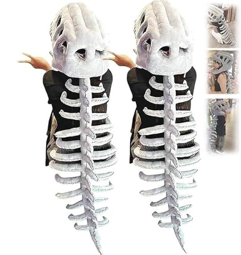 Realistisches Dinosaurierskelett-Kostümset, Halloween-Kostüm-Dinosaurier-Kopfbedeckungszubehör, 3D-Skelett-Design, for Partys, Halloween-Cosplay-Outfit.(2pcs) von BRRDASJO