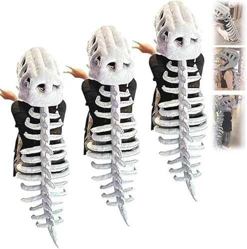 Realistisches Dinosaurierskelett-Kostümset, Halloween-Kostüm-Dinosaurier-Kopfbedeckungszubehör, 3D-Skelett-Design, for Partys, Halloween-Cosplay-Outfit.(3pcs) von BRRDASJO